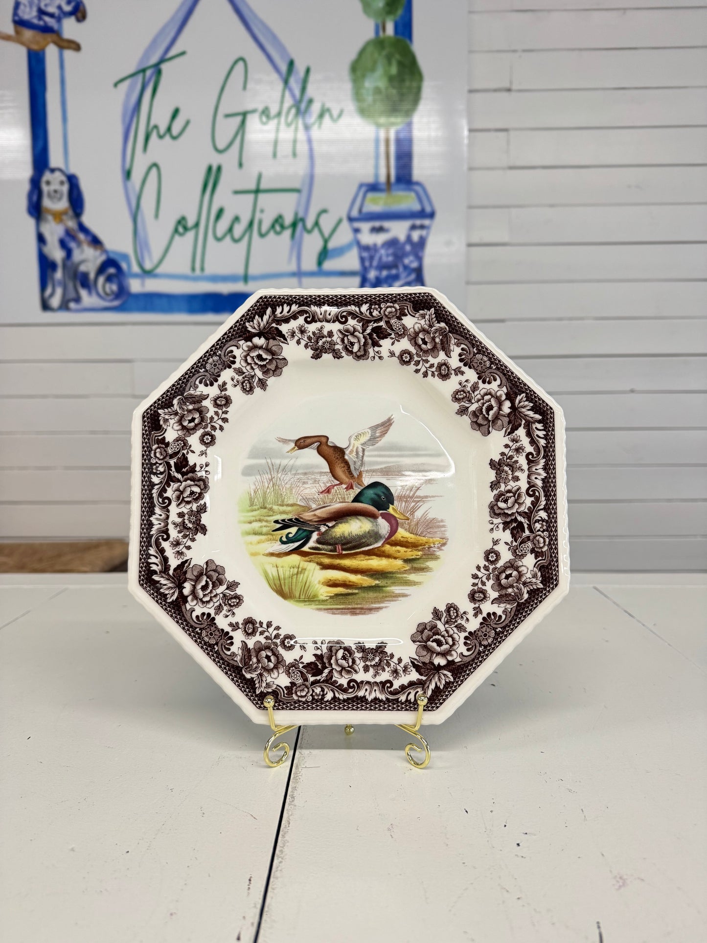 Woodland Spode Octagon Plate 9.5”