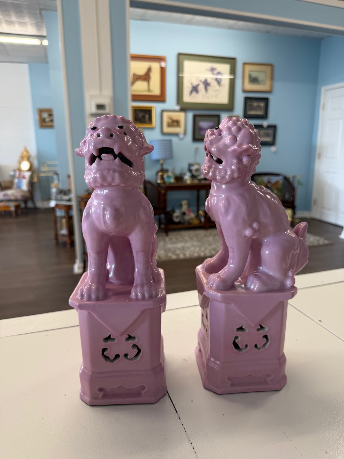 Pink Foo Dog set 12.5”